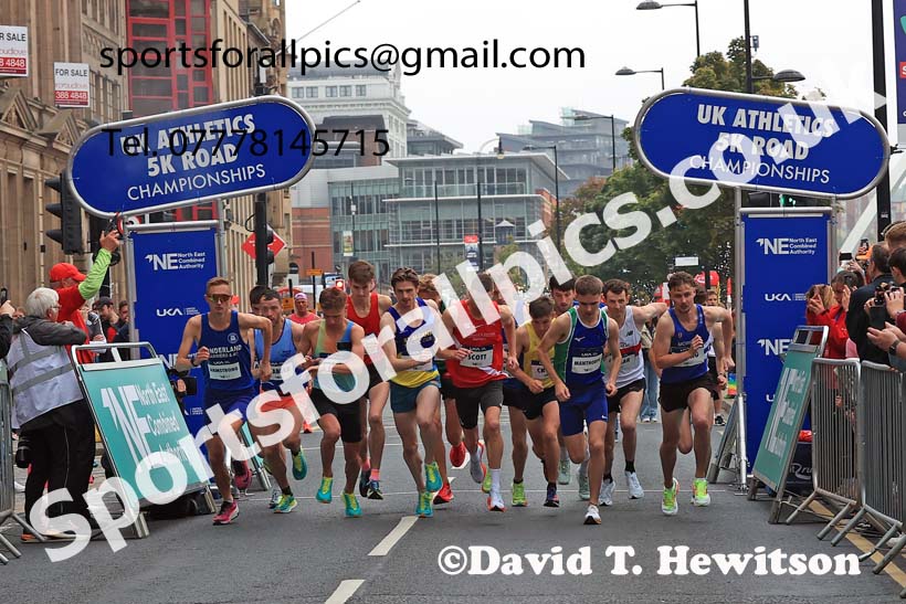 Mens 2024 UK Athletics 5k Road Champs., Newcastle/Gateshead Quayside.  Photo: David T. Hewitson/Sports for All Pics